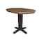 International Concepts 36 in. Solid Wood Round Top Pedestal Table w/12 in. Leaf-36.1 in.High-Dining Height in Hickory/Coal K45-36RXT-23B-36 - alternate 9